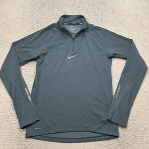 Nike Mens AeroReact Running Pullover Medium Zip Performance Reflective 683904
